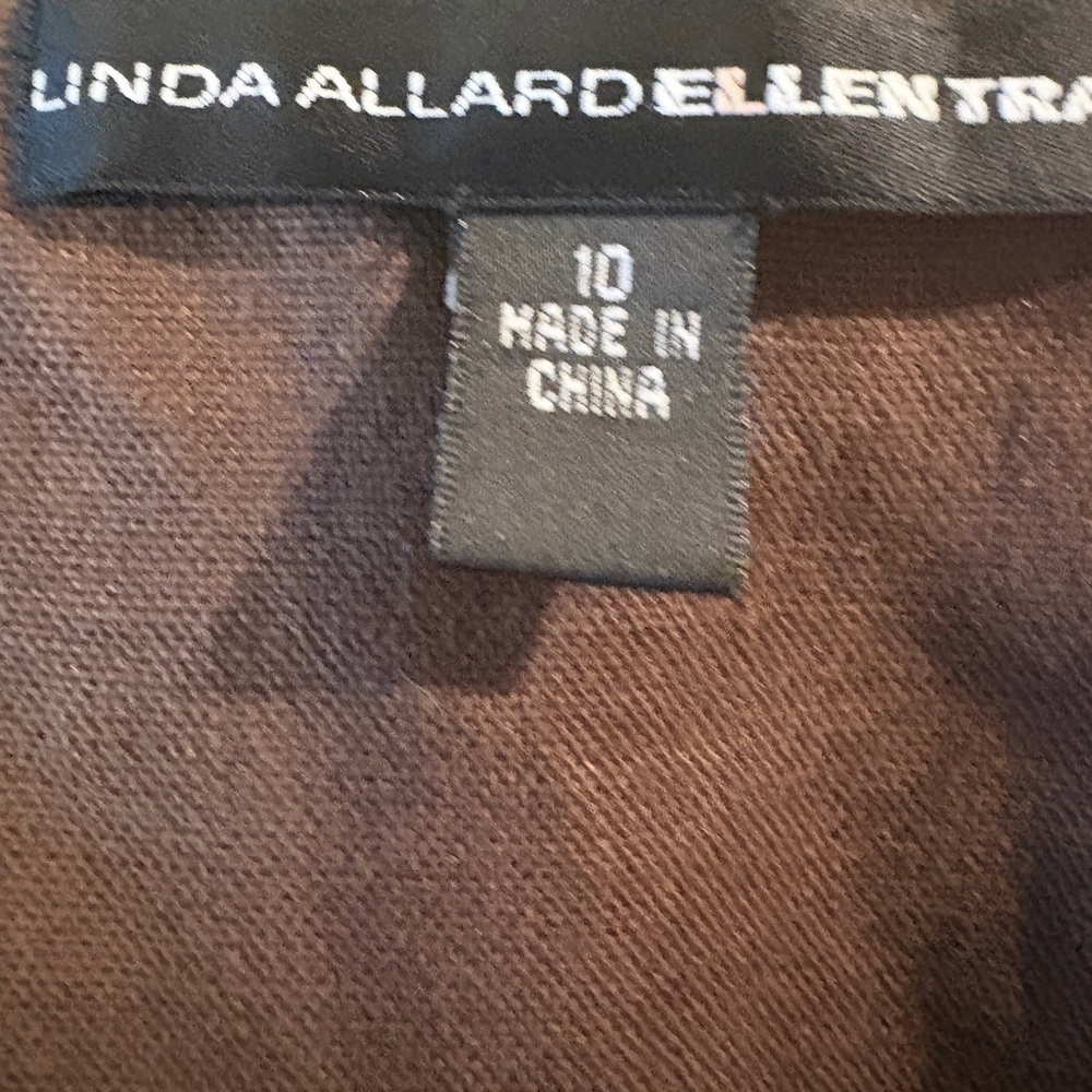 Linda Allard Ellen Tracy Embroidered Long Open Front Jacket w/ Pockets Size 10 - Picture 7 of 16